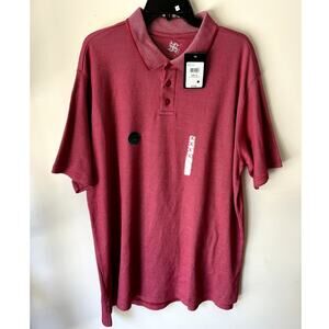 R&R Casual Mens Size XL Burgundy Short Sleeve Polo Shirt New